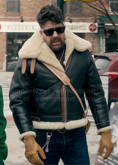 Harry’s leather and shearling jacket on The Equalizer