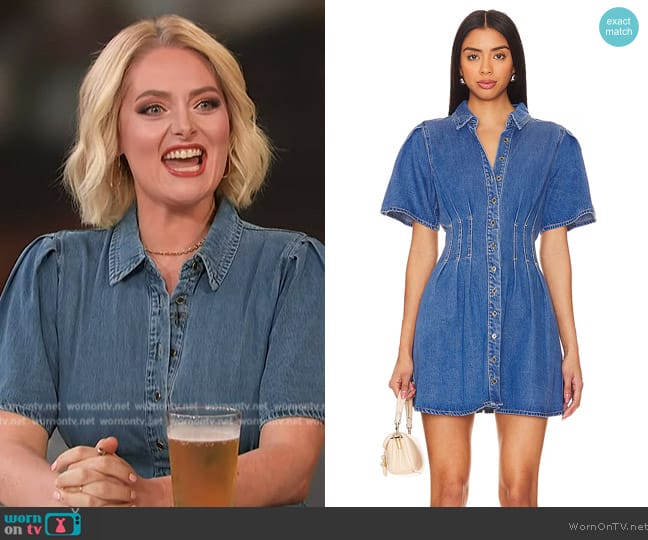 Karia Dressby HeartLoom worn by Lauren Ash on Access Hollywood