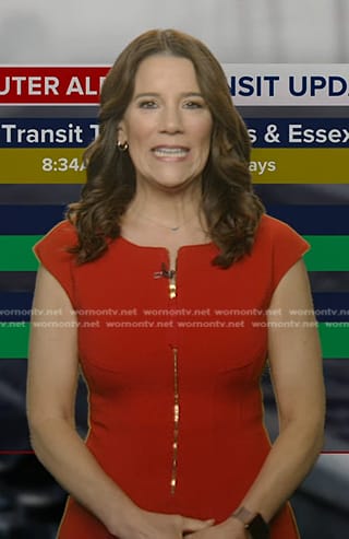 Heather’s red zip front dress on Good Morning America