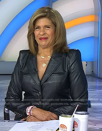 Hoda’s black leather blazer on Today