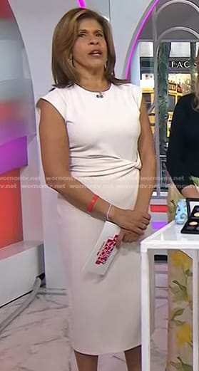 Hoda’s cream twist waist sheath dress on Today