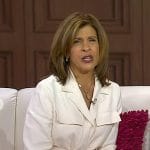 Hoda’s white belted jacket and pants on Today