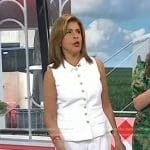 Hoda’s white peplum vest and pants on Today