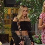 Holly’s black cropped knit top and baggy jeans on Days of our Lives