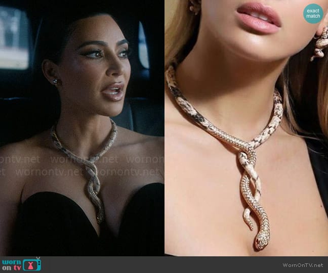 Jacob & Co The Cerastes Collection Necklace worn by Siobhan Corbyn (Kim Kardashian) on American Horror Story