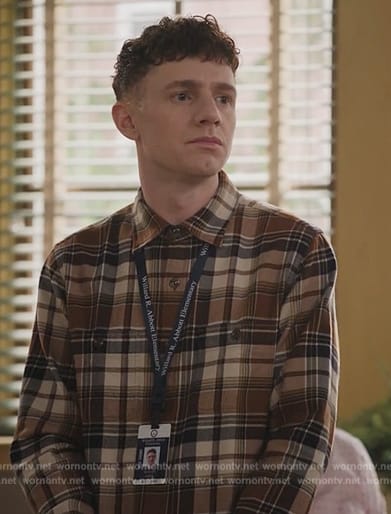 Jacob’s plaid shirt on Abbott Elementary