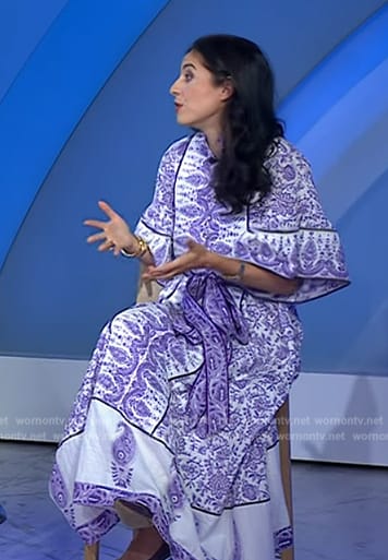 Jacqui Gifford’s purple paisley print dress on Today