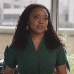 Janine’s green belted top on Abbott Elementary