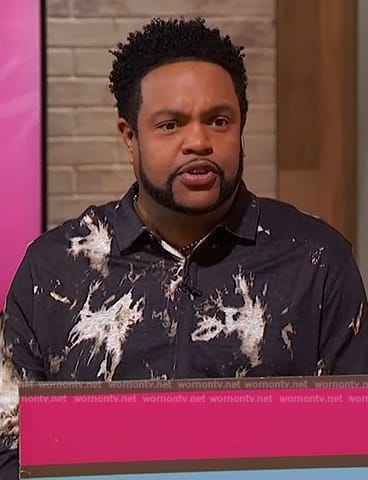 Jawn’s tie dye print shirt on Sherri