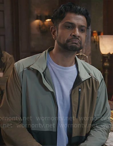 Jay’s green colorblock jacket on Ghosts