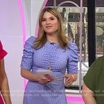 Jenna’s blue polka dot ruched dress on Today
