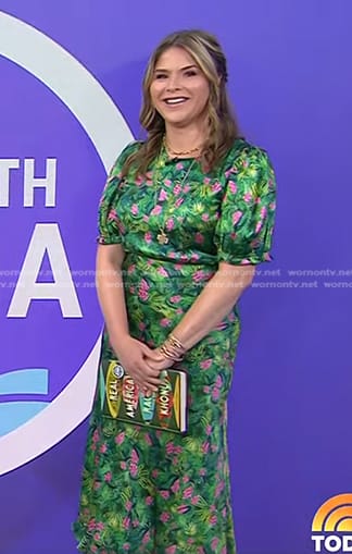 Jenna’s green floral puff sleeve dress on Today