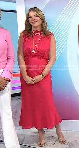 Jenna’s pink sleeveless midi dress on Today
