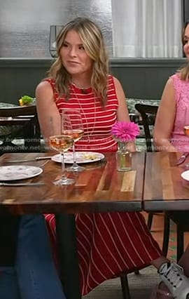 Jenna’s red striped top and skirt on Today