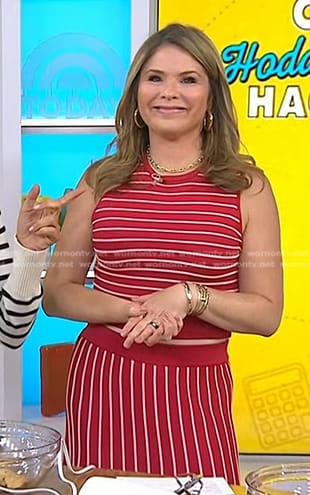 Jenna’s red striped top and skirt on Today