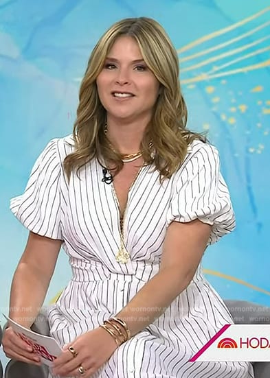 Jenna’s white striped twist front dress on Today