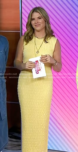 Jenna’s yellow textured smocked dress on Today