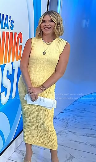 Jenna’s yellow textured smocked dress on Today