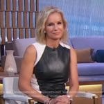 Jennifer’s black and white sleeveless leather top on Good Morning America