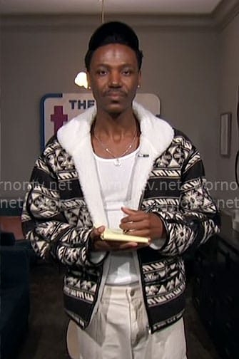 Jerrod Carmichael’s printed jacket on The Talk