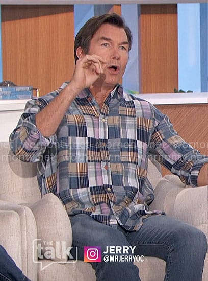 Jerry’s patchwork plaid shirt on The Talk