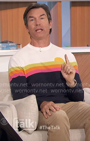 Jerry’s striped sunset sweater on The Talk
