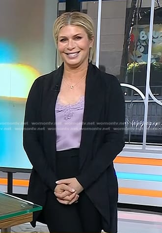 Jill’s black shawl collar cardigan on Today