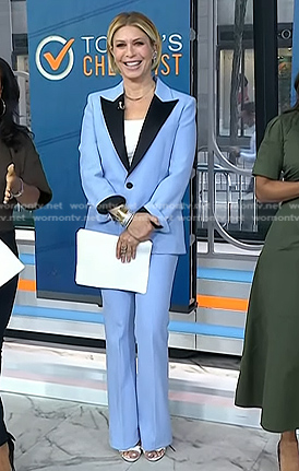 Jill’s blue contrast collar blazer and pants on Today