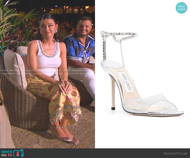 Jimmy Choo Saeda Leather Sandals worn by Katy Perry on American Idol