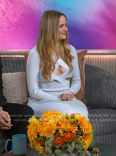 Joey King’s blue cutout dress on The Kelly Clarkson Show