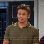 Johnny’s green striped collar polo shirt on Days of our Lives