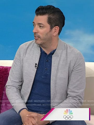 Jonathan’s gray zip bomber jacket on Today