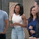 Jordan’s white top and jeans on General Hospital