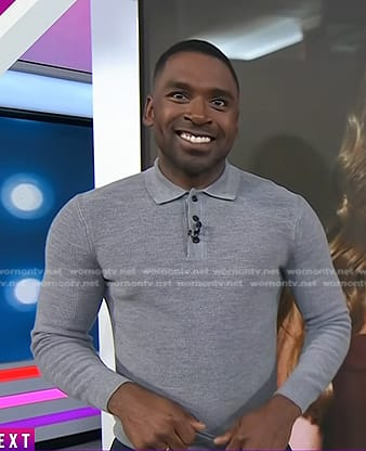 Justin’s grey long sleeve polo on Today