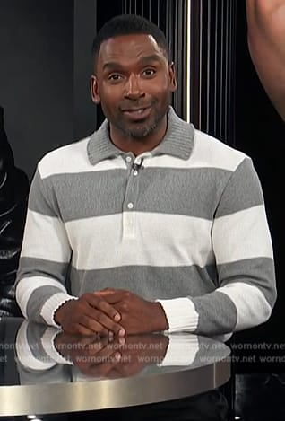 Justin’s striped rugby sweater on E! News