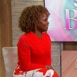 Karine Jean-Pierre’s red floral print skirt on Sherri