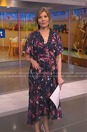 Kate’s navy and pink floral dress on NBC News Daily