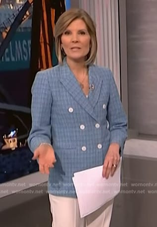 Kate’s blue double breasted blazer on NBC News Daily