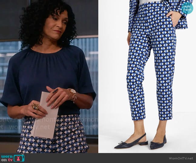 Kate Spade Patio Tile Doris Pants worn by Francey (Rosa Arredondo) on So Help Me Todd