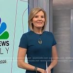 Kate Snow’s teal sheath dress on NBC News Daily