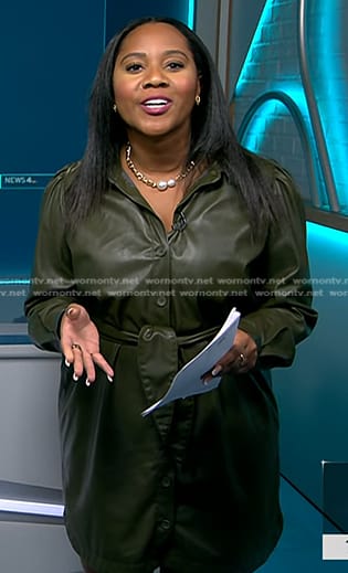 Kay’s green leather shirt dress on NBC News Daily