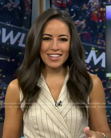 Kaylee’s ivory pinstripe dress on Today