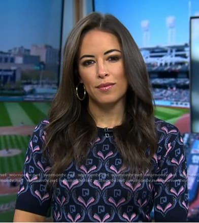 Kaylee’s navy printed knit dress on Today