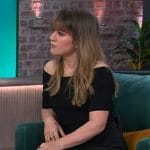 Kelly’s black fringe maxi skirt on The Kelly Clarkson Show