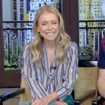 Kelly’s striped blouse on Live with Kelly and Mark