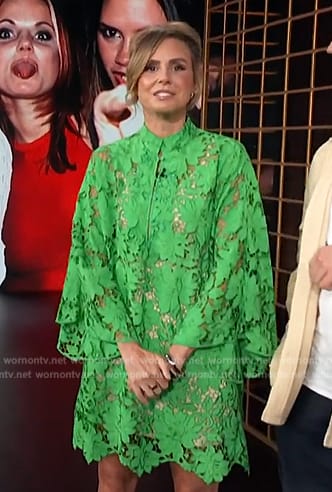 Keltie’s green floral lace mini dress on E! News