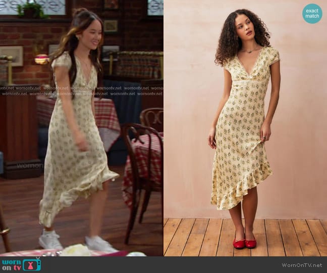 Kimchi Blue Cora Midi Slip Dress worn by Sophia Choi (Madelyn Kientz) on Days of our Lives