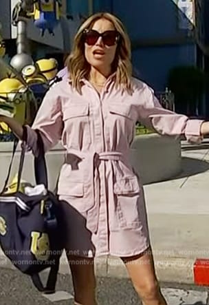 Kit’s pink utility dress on Access Hollywood