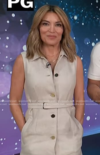 Kit’s linen sleeveless belted dress on Access Hollywood