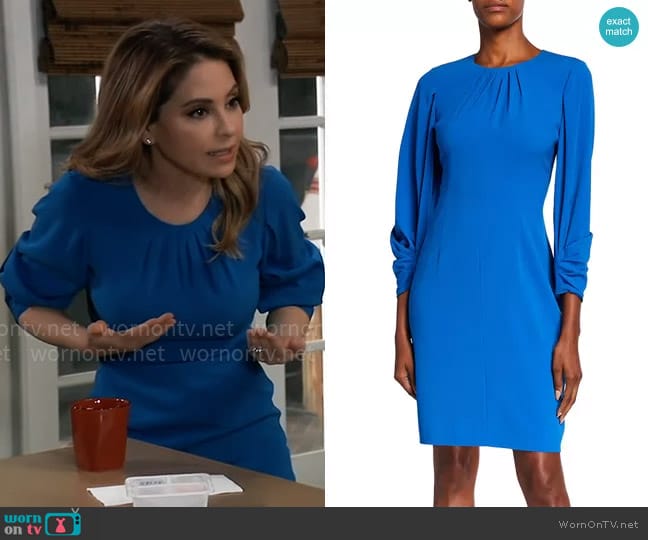 Kobi Halperin 3/4 Sleeve Crepe Dress worn by Olivia Falconeri (Lisa Lo Cicero) on General Hospital